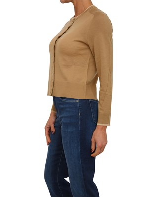 Cardigan Checca Nenette in pura lana merino cammello in DONNA
