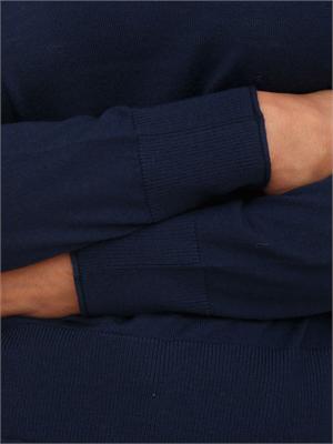 Maglia donna a collo alto Mita Nenette in lana merino blu in DONNA