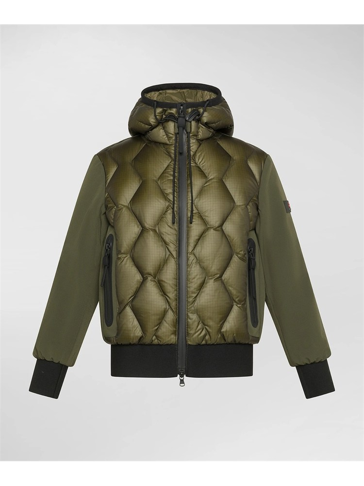 PEUTEREY BIMBO Bomber Peuterey verde in ripstop con trapunta rombi