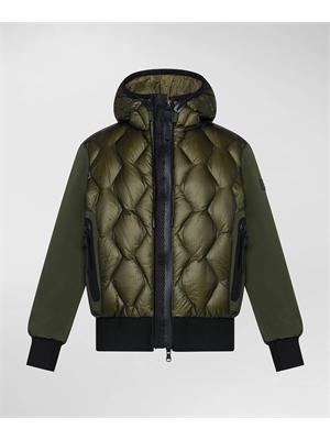 PEUTEREY BIMBO Bomber Peuterey verde in ripstop con trapunta rombi in BAMBINO