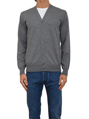 Cardigan uomo Aiace Galassi in lana grigia in UOMO