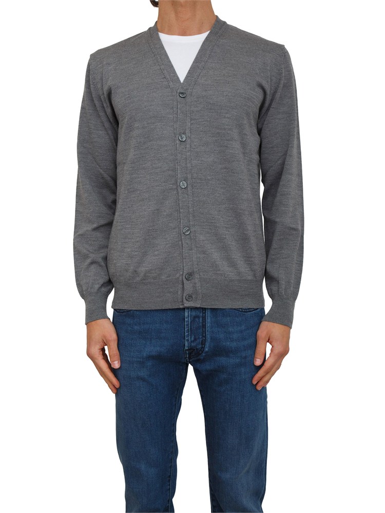 Cardigan uomo Aiace Galassi in lana grigia