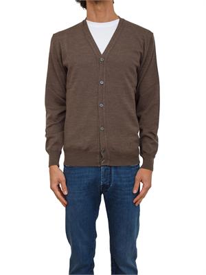 Cardigan uomo Aiace Galassi in lana marrone in UOMO