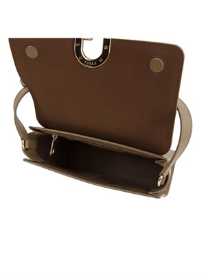 Borsa a tracolla Furla Urban S in pelle taupe in DONNA