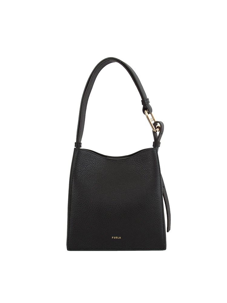 Borsa secchiello Furla Nuvola Mini in pelle nera