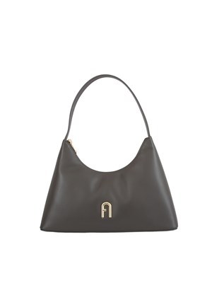 Borsa a spalla Furla Diamante S in pelle grigia in DONNA