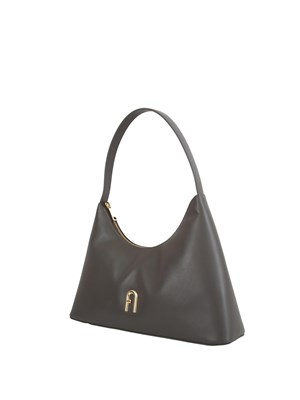 Borsa a spalla Furla Diamante S in pelle grigia in DONNA