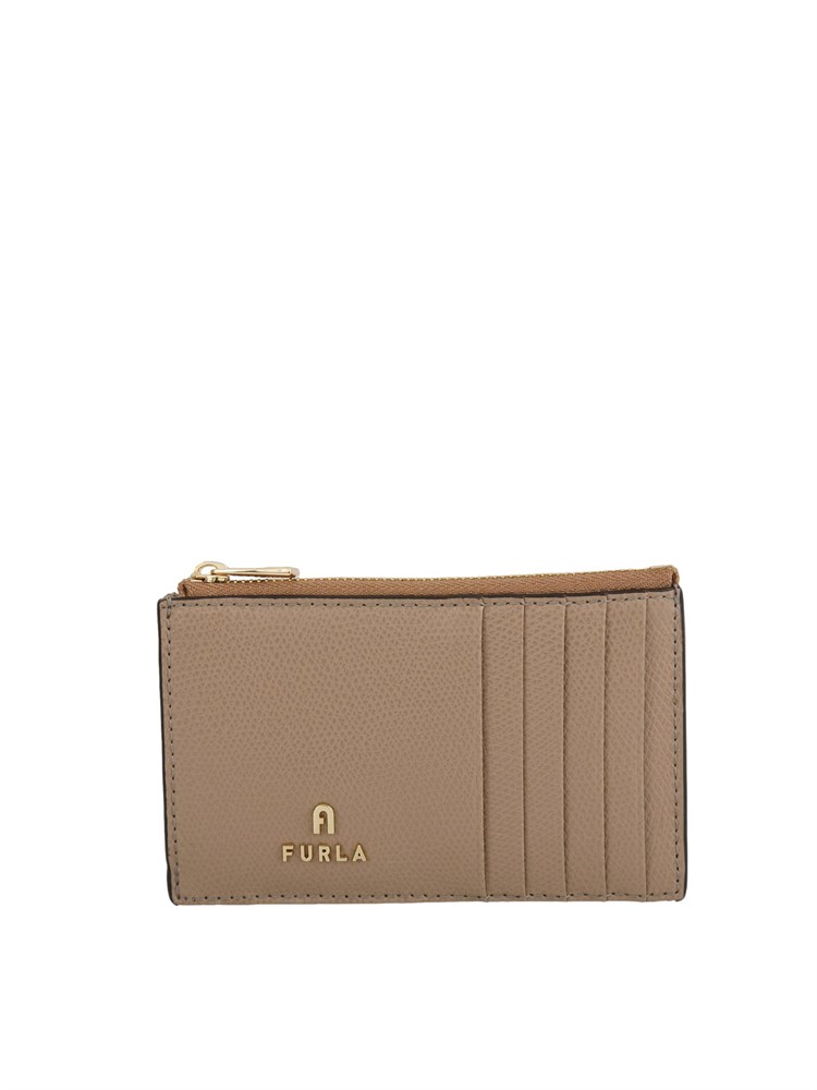Porta carte di credito Furla Camelia M in pelle taupe