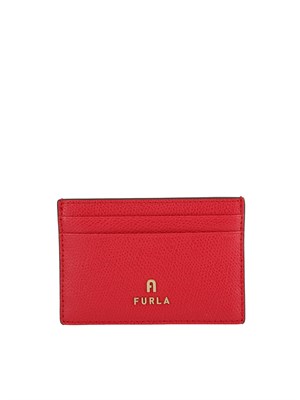 Porta carte di credito Furla Camelia S in pelle corallo in DONNA