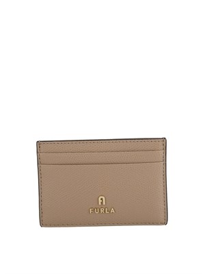Porta carte di credito Furla Camelia S in pelle taupe in DONNA