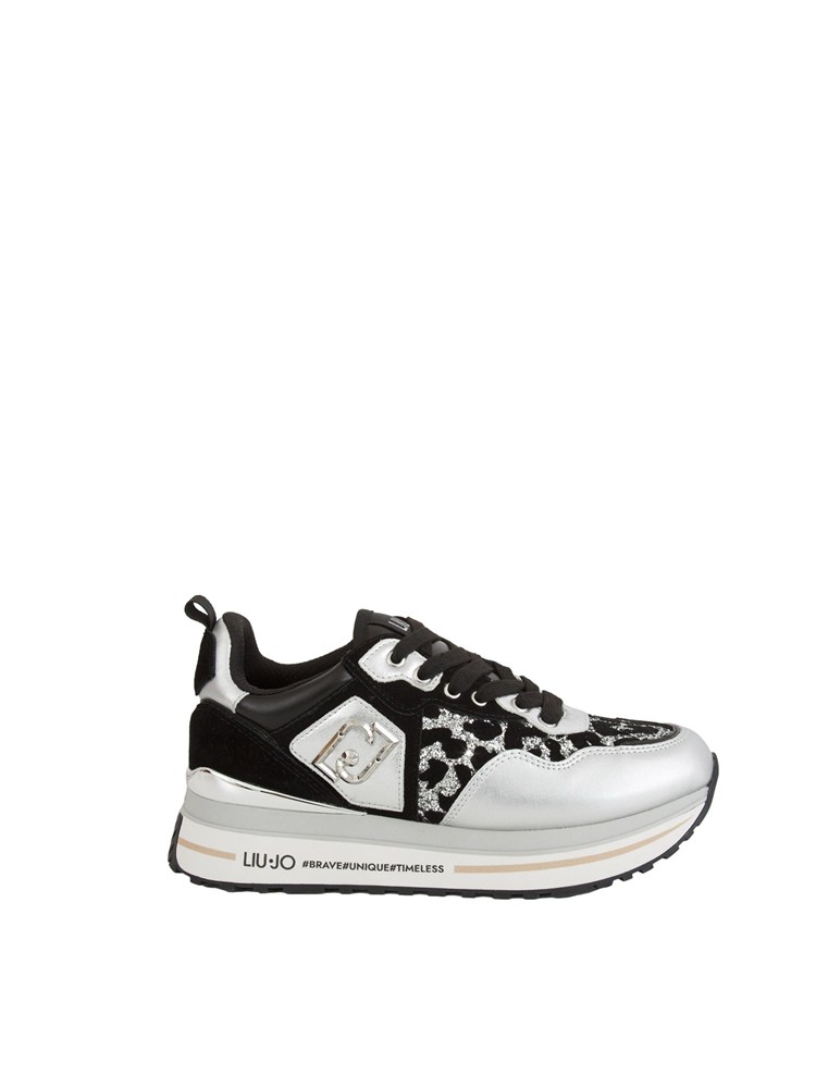 Sneakers Liu Jo donna con glitter animalier nero argento