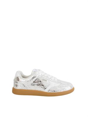 Sneakers Liu Jo donna in pelle crackle laminata argento in DONNA