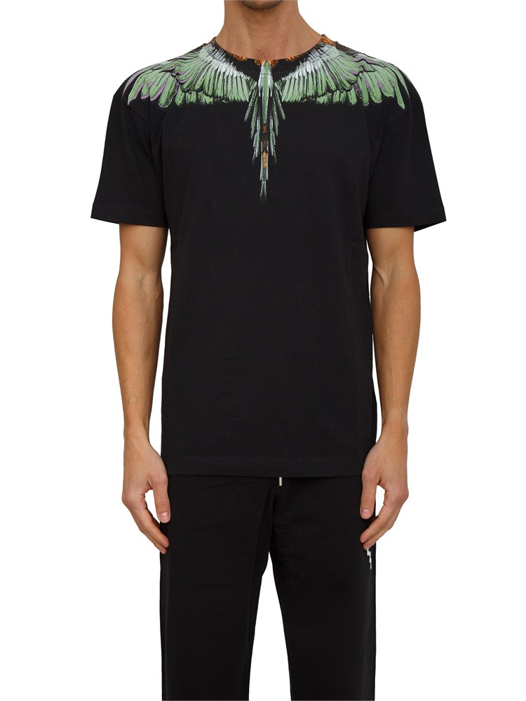 T-shirt County of Milan nera con stampa aquila verde