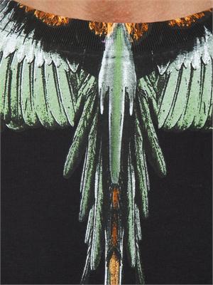 T-shirt County of Milan nera con stampa aquila verde in UOMO