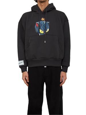 Felpa con cappuccio unisex GCDS grigia con stampa in UOMO