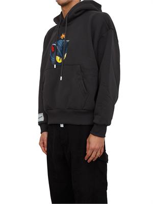 Felpa con cappuccio unisex GCDS grigia con stampa in UOMO