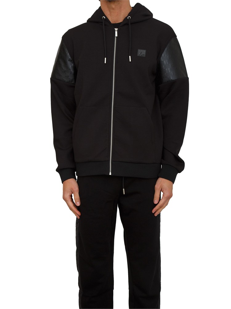 K.LAGERFELD Felpa uomo Karl Lagerfeld full zip con cappuccio in cotone nero