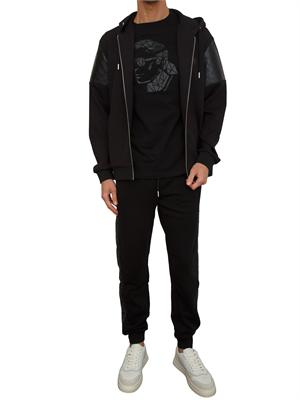 K.LAGERFELD Felpa uomo Karl Lagerfeld full zip con cappuccio in cotone nero in UOMO