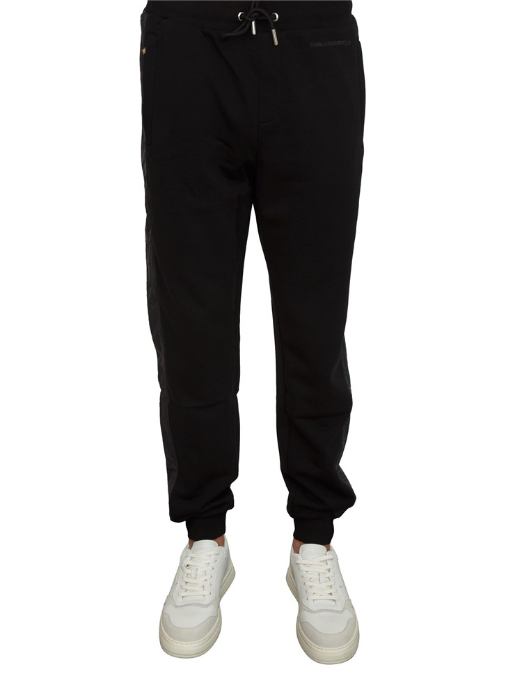 K.LAGERFELD Pantaloni tuta Karl Lagerfeld neri con bande laterali