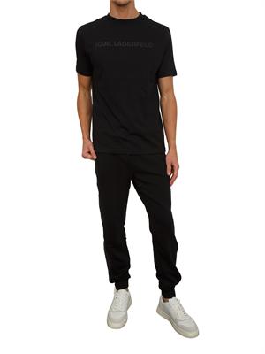 K.LAGERFELD T-shirt uomo Karl Lagerfeld nera con logo lettering in UOMO