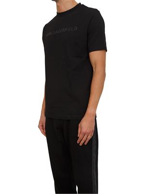 K.LAGERFELD T-shirt uomo Karl Lagerfeld nera con logo lettering in UOMO