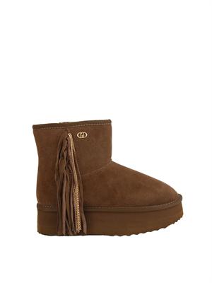 Stivaletti Liu Jo donna Jane 09 in suede taupe e frange in DONNA