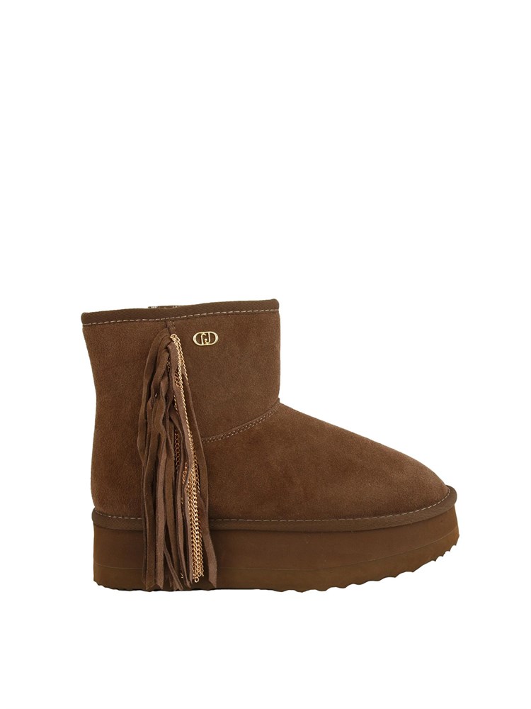 Stivaletti Liu Jo donna Jane 09 in suede taupe e frange