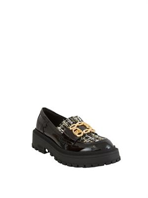 Mocassini Liu Jo donna Rumi 34 in vernice nera con inserto bouclé in DONNA