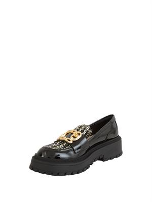 Mocassini Liu Jo donna Rumi 34 in vernice nera con inserto bouclé in DONNA