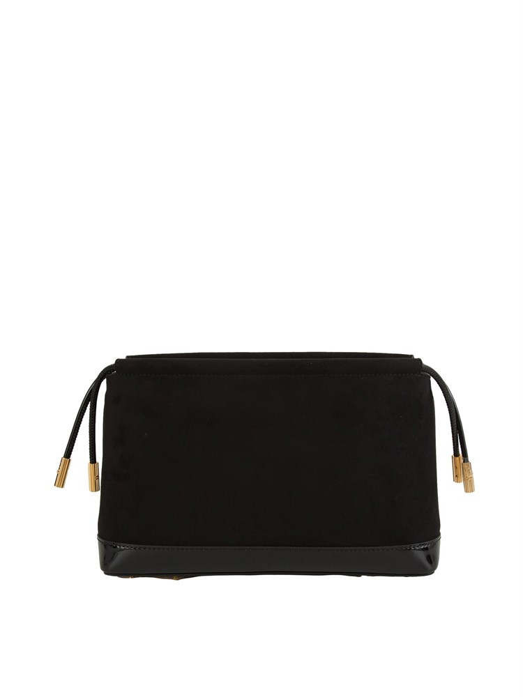 Borsa pouch Elisabetta Franchi in ecopelle scamosciata nera