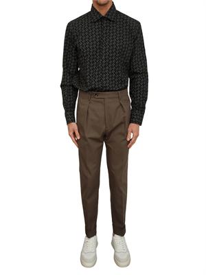 Pantaloni Chiaia Berwich in twill di cotone verdi in UOMO