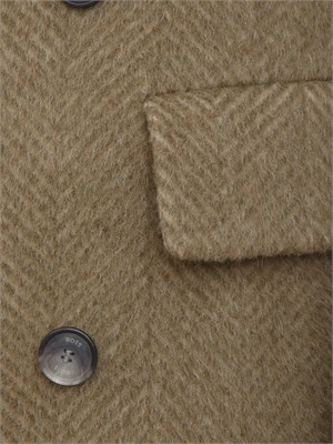 Cappotto doppiopetto Boss uomo in alpaca e lana verde spigato in UOMO