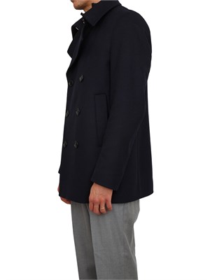 Cappotto doppiopetto Boss uomo in cashmere e lana blu in UOMO