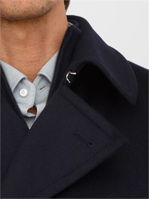 Cappotto doppiopetto Boss uomo in cashmere e lana blu in UOMO