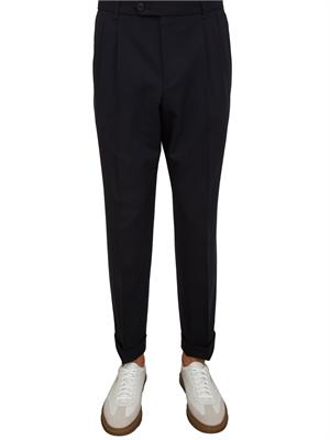 Pantaloni Boss uomo in lana vergine blu in UOMO