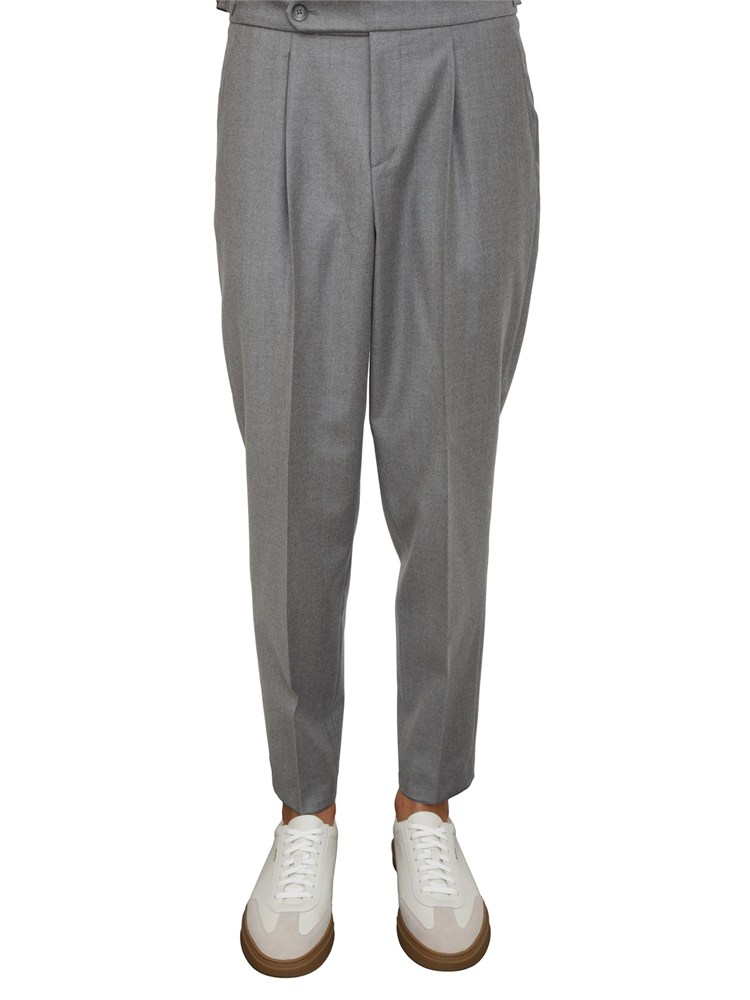 Pantaloni Boss uomo in lana vergine grigi