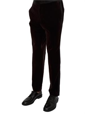 Pantaloni smoking Boss uomo in velluto marrone in UOMO