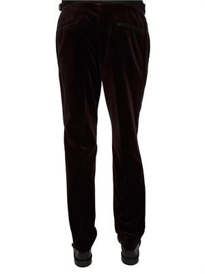 Pantaloni smoking Boss uomo in velluto marrone in UOMO
