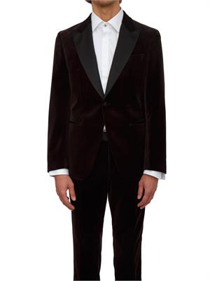 Giacca smoking Boss uomo in velluto marrone in UOMO