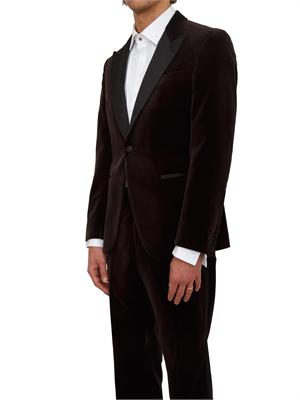 Giacca smoking Boss uomo in velluto marrone in UOMO