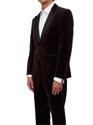 Giacca smoking Boss uomo in velluto marrone in UOMO