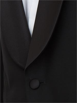 Abito smoking Boss uomo in lana e mohair nero con inserti in seta in UOMO
