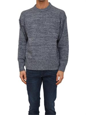 Maglia Boss uomo in lana vergine blu in UOMO
