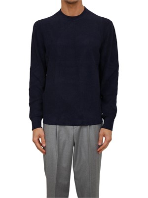 Maglia Boss uomo in misto viscosa effetto velluto blu in UOMO