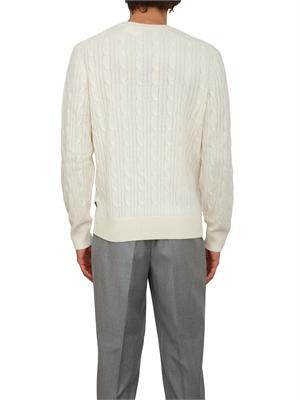 Maglia Boss uomo a trecce in cashmere e lana bianco in UOMO
