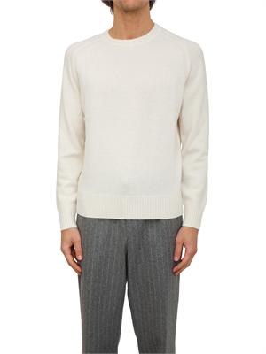 Maglia girocollo Boss uomo in cashmere bianco in UOMO
