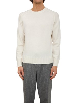 Maglia girocollo Boss uomo in cashmere bianco in UOMO