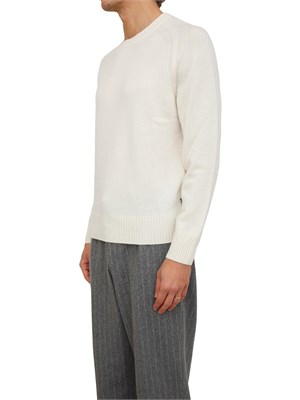 Maglia girocollo Boss uomo in cashmere bianco in UOMO