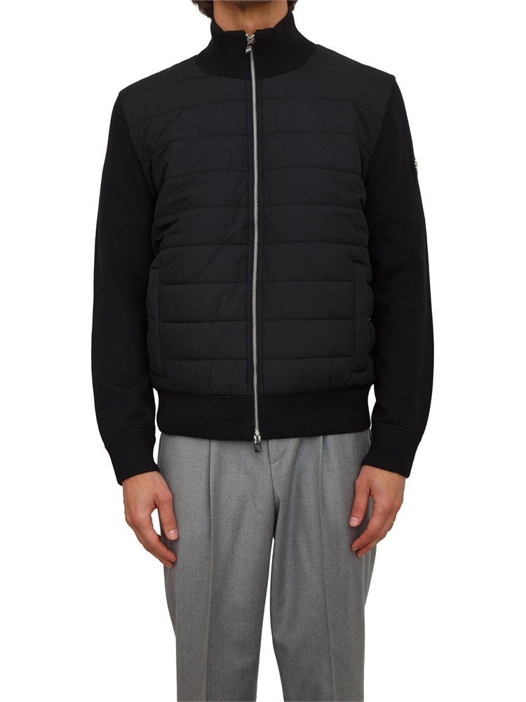 Giubbino Boss uomo in lana e cotone nero