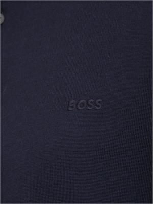 Polo maglia Boss uomo in lana vergine blu in UOMO